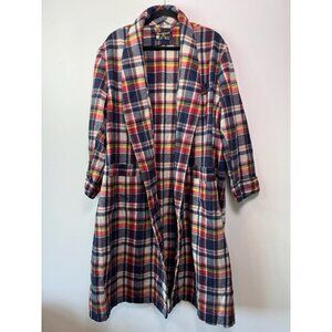 VTG Par Excellence Penneys Towncraft Japan Robe Smoking Jacket Men Wool Plaid XL
